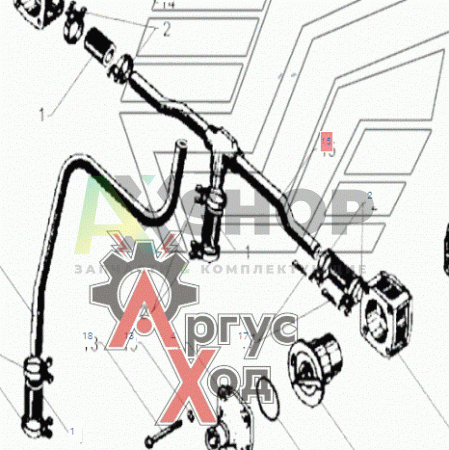 236-1306070-А3 Трубка водяных термостатов соединительная в сборе